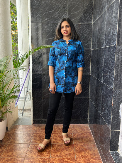 Rayon Blue Short Top