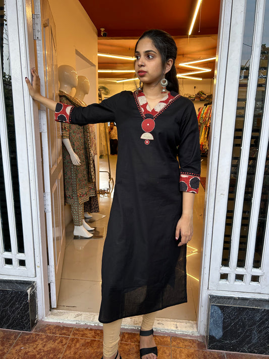 Cotton Black Kurti
