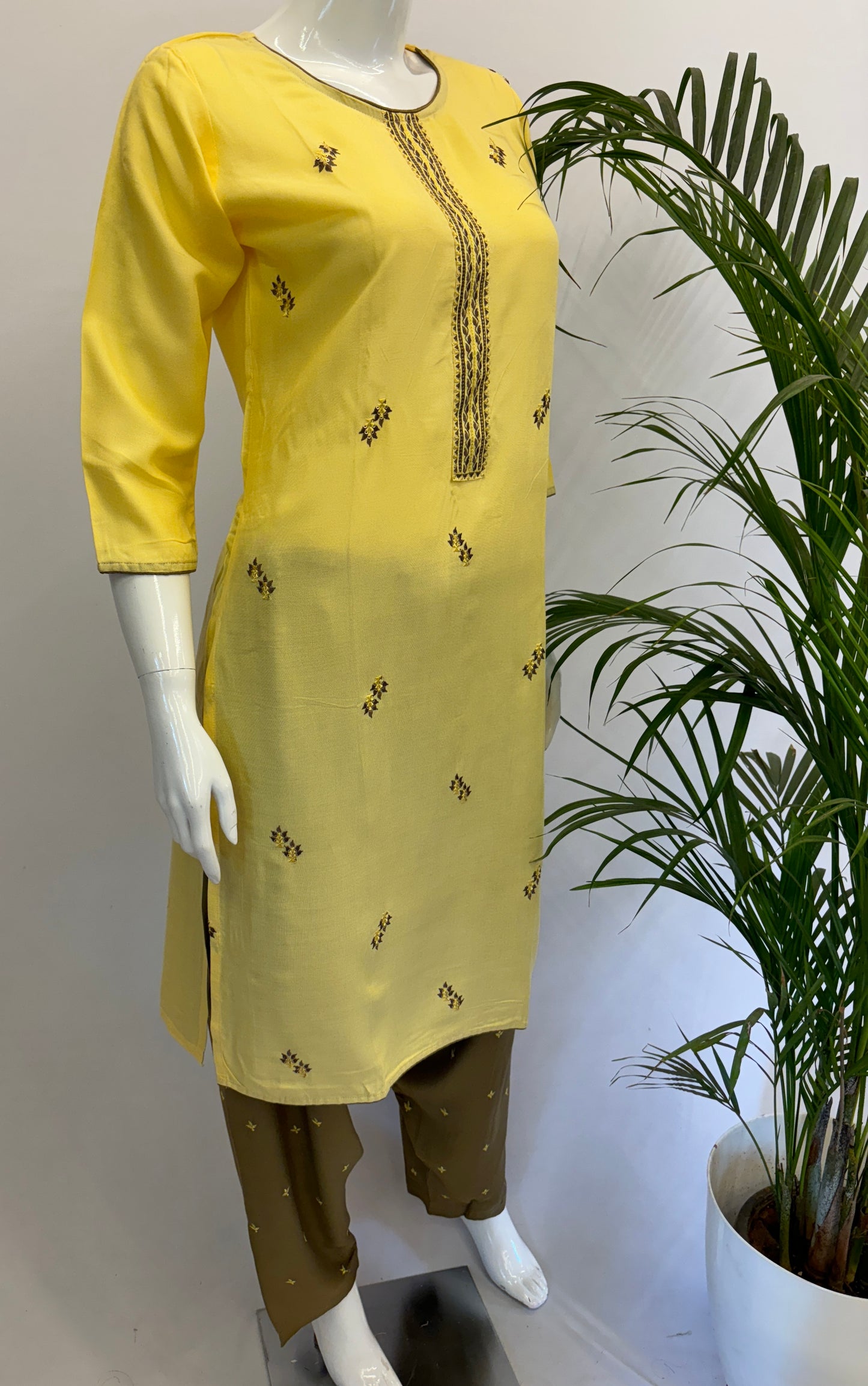 Rayon Suit Set - Yellow