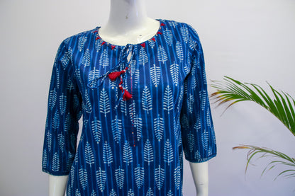 Indigo Blue Cotton Dupatta Set