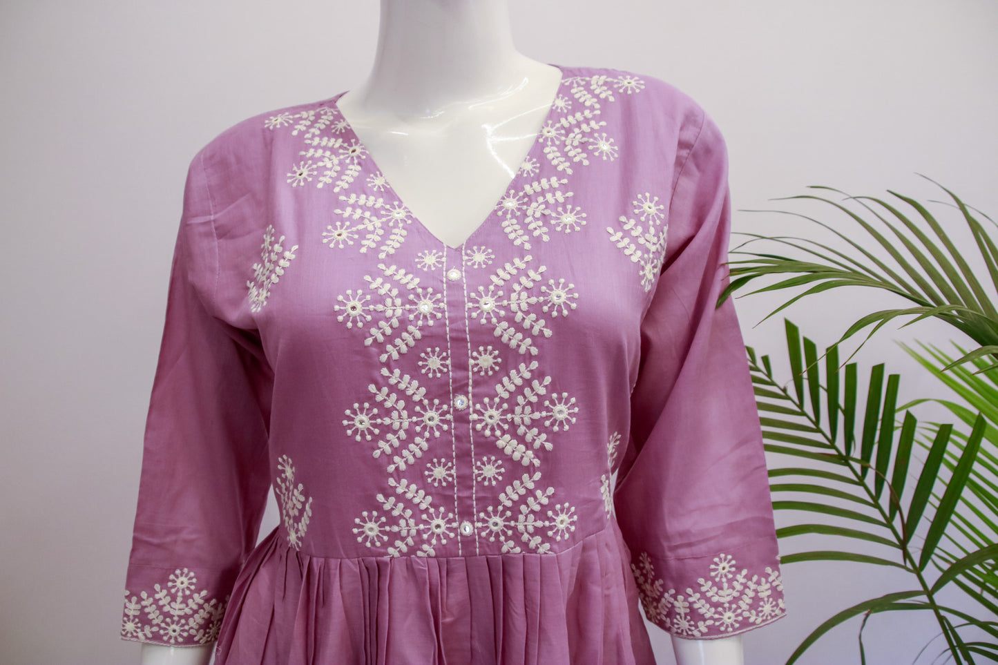 Lavender Anarkali Dupatta Set