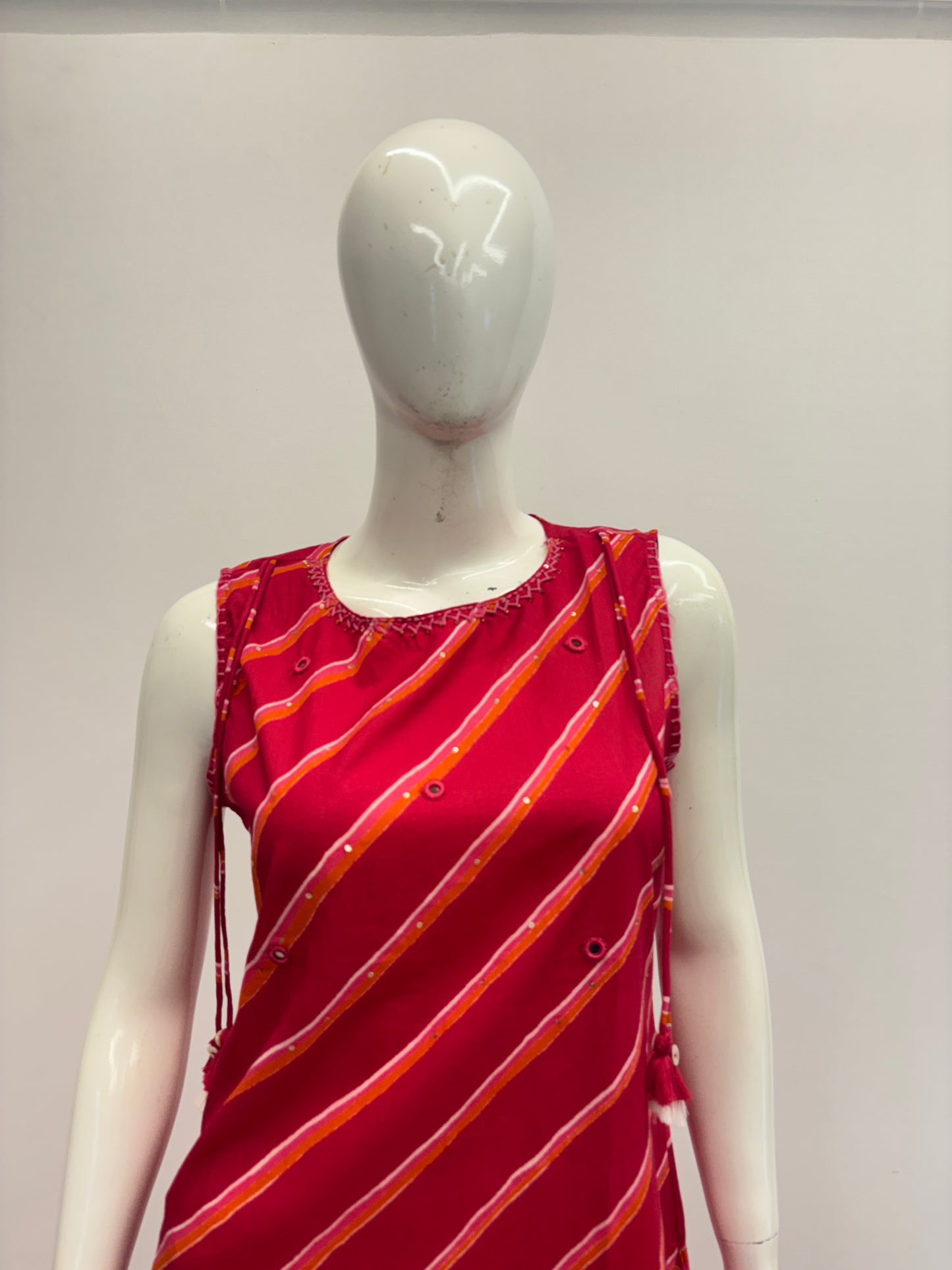Leheriya Sleeveless Pink  Top & Pant Set