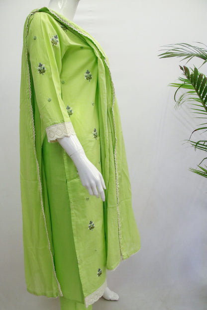 Cotton Green Dupatta Set