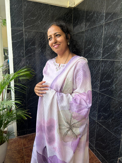 Semi Linen Pastel Dupatta Set