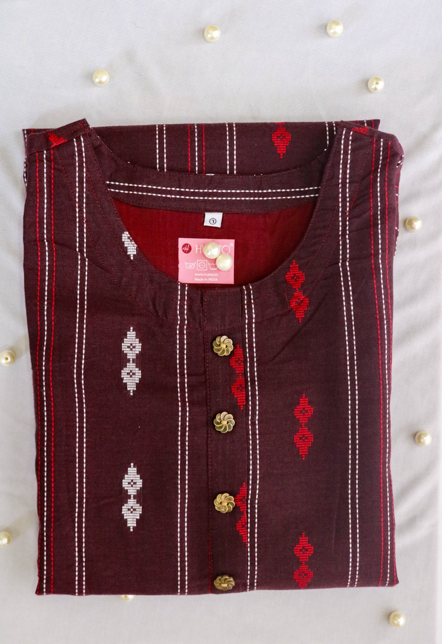 Kurta with Ikkath print