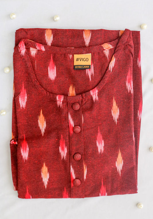 Kurta with Ikkath Print