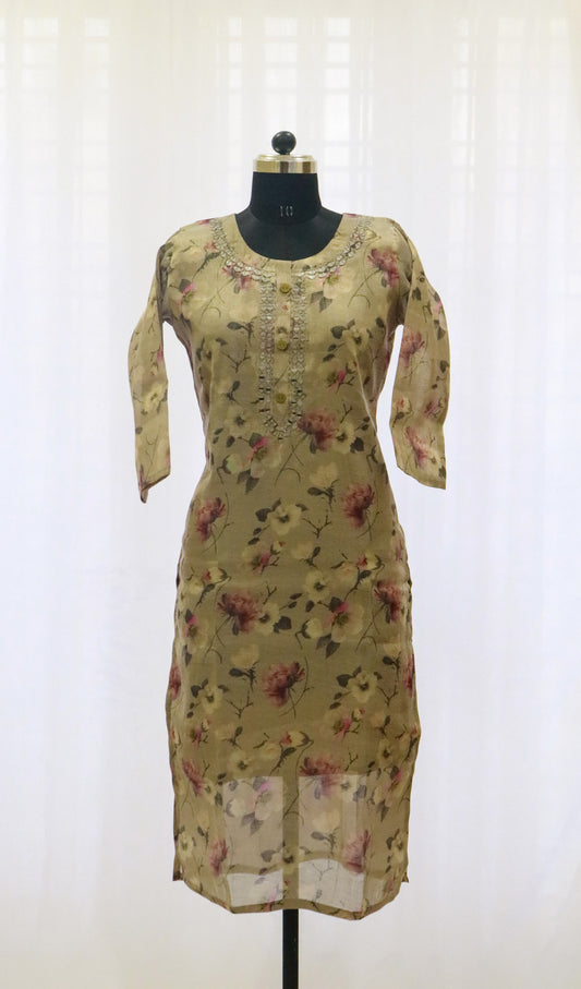 Tissue Kurti with Floral Prints