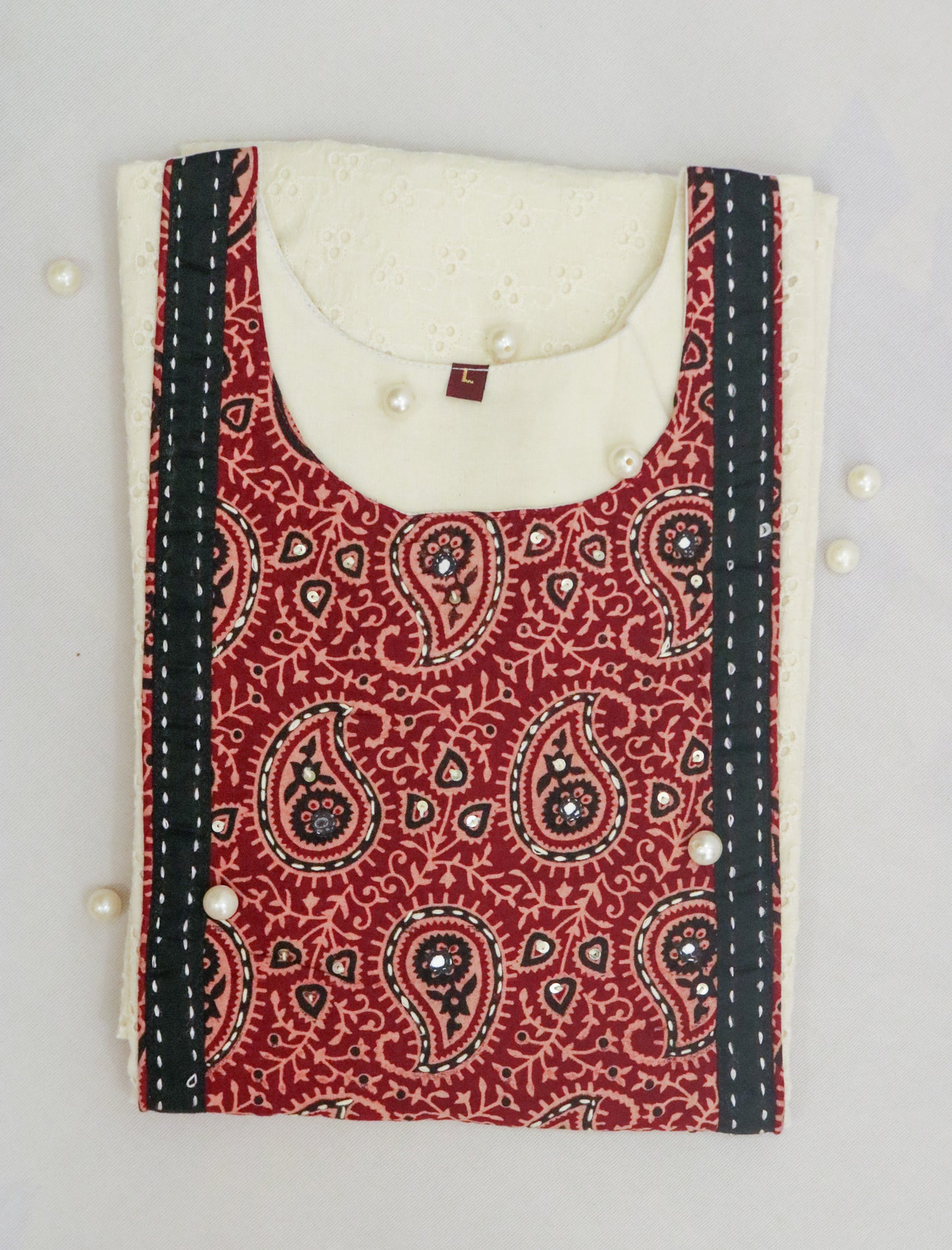 Kurti with Ajrakh yoke