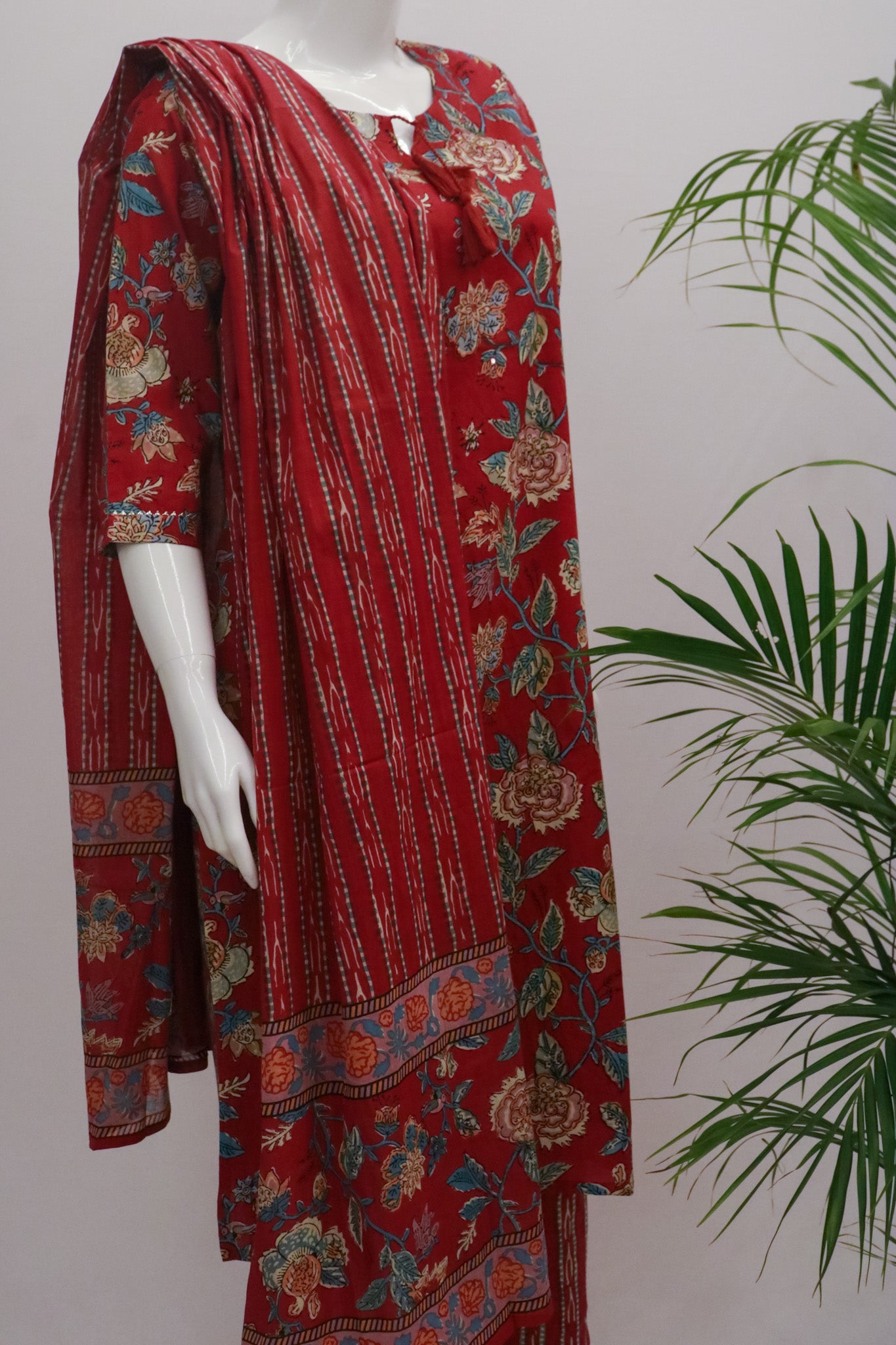 Cotton Stitched Dupatta Set