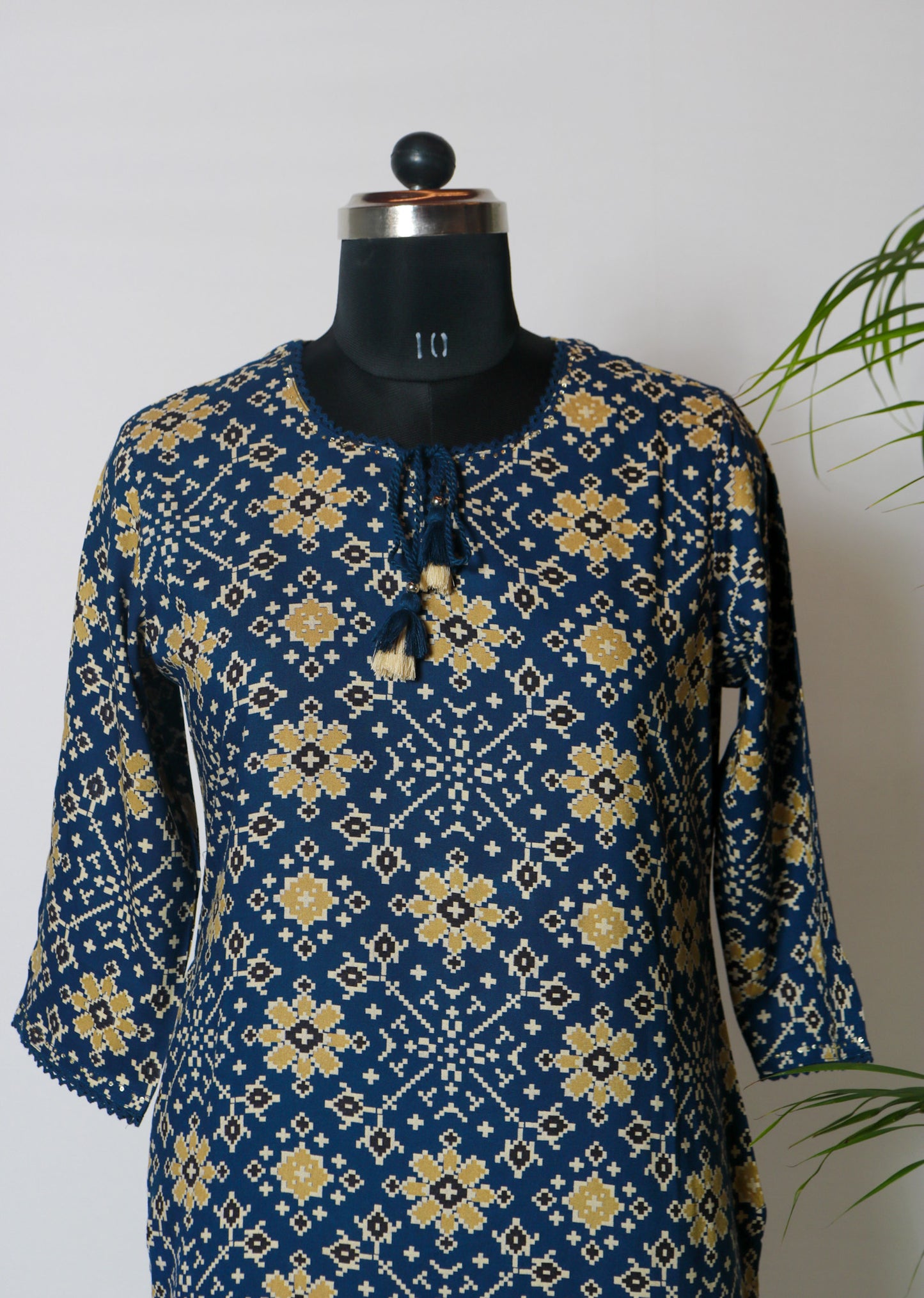 Rayon Blue Printed Kurti