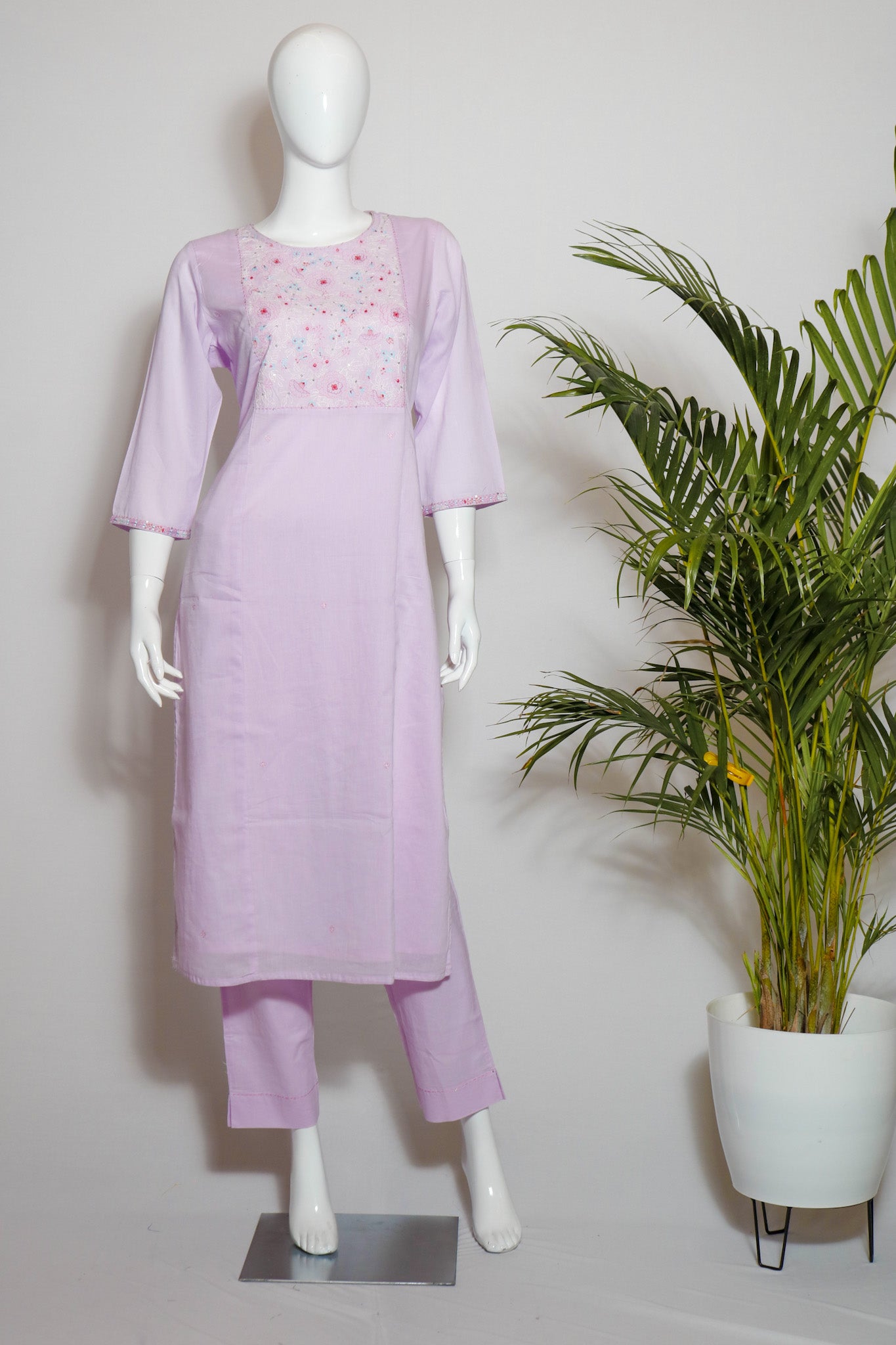 Mul Cotton Lavender Top and Pant Set