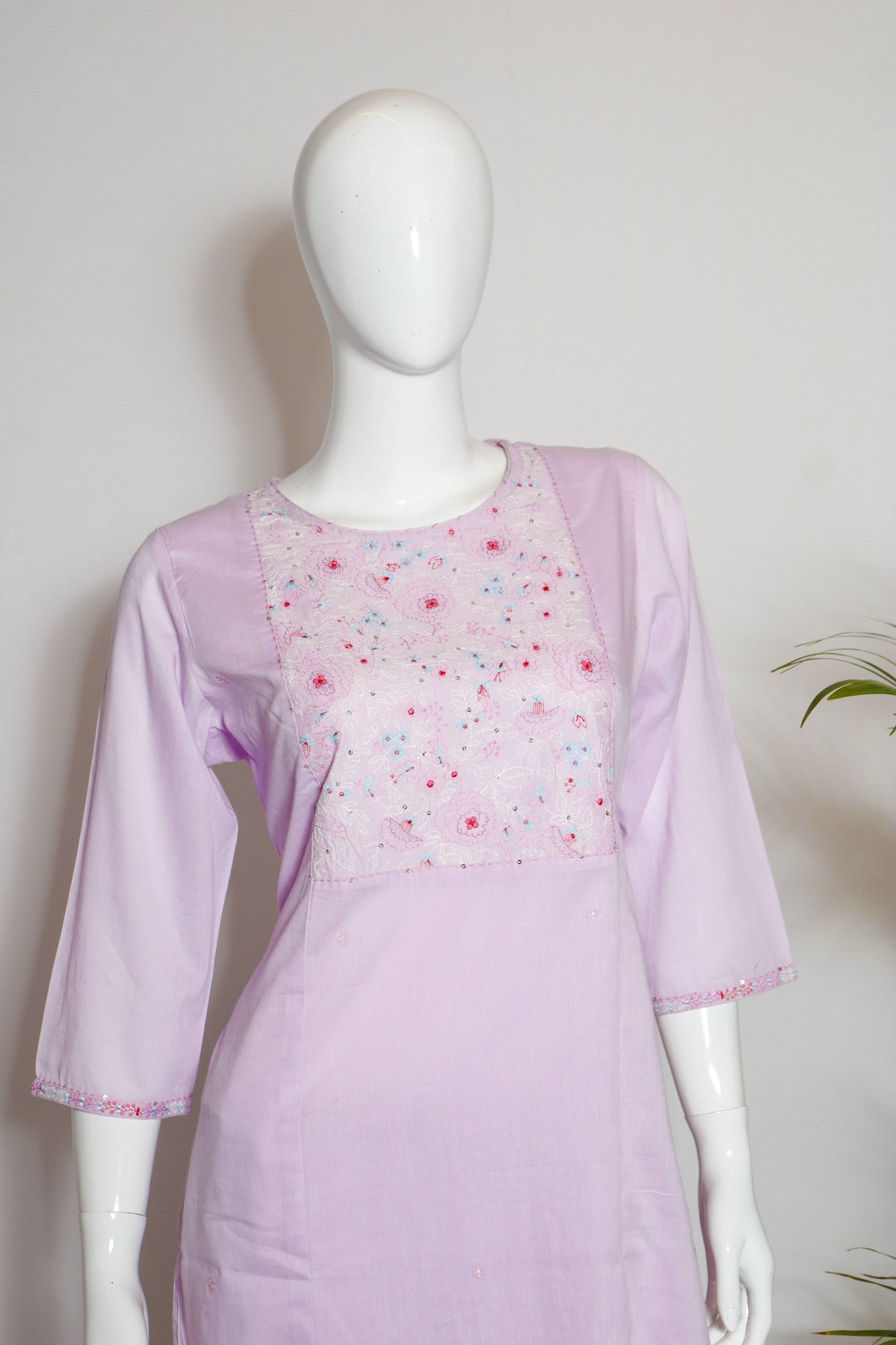 Mul Cotton Lavender Top and Pant Set