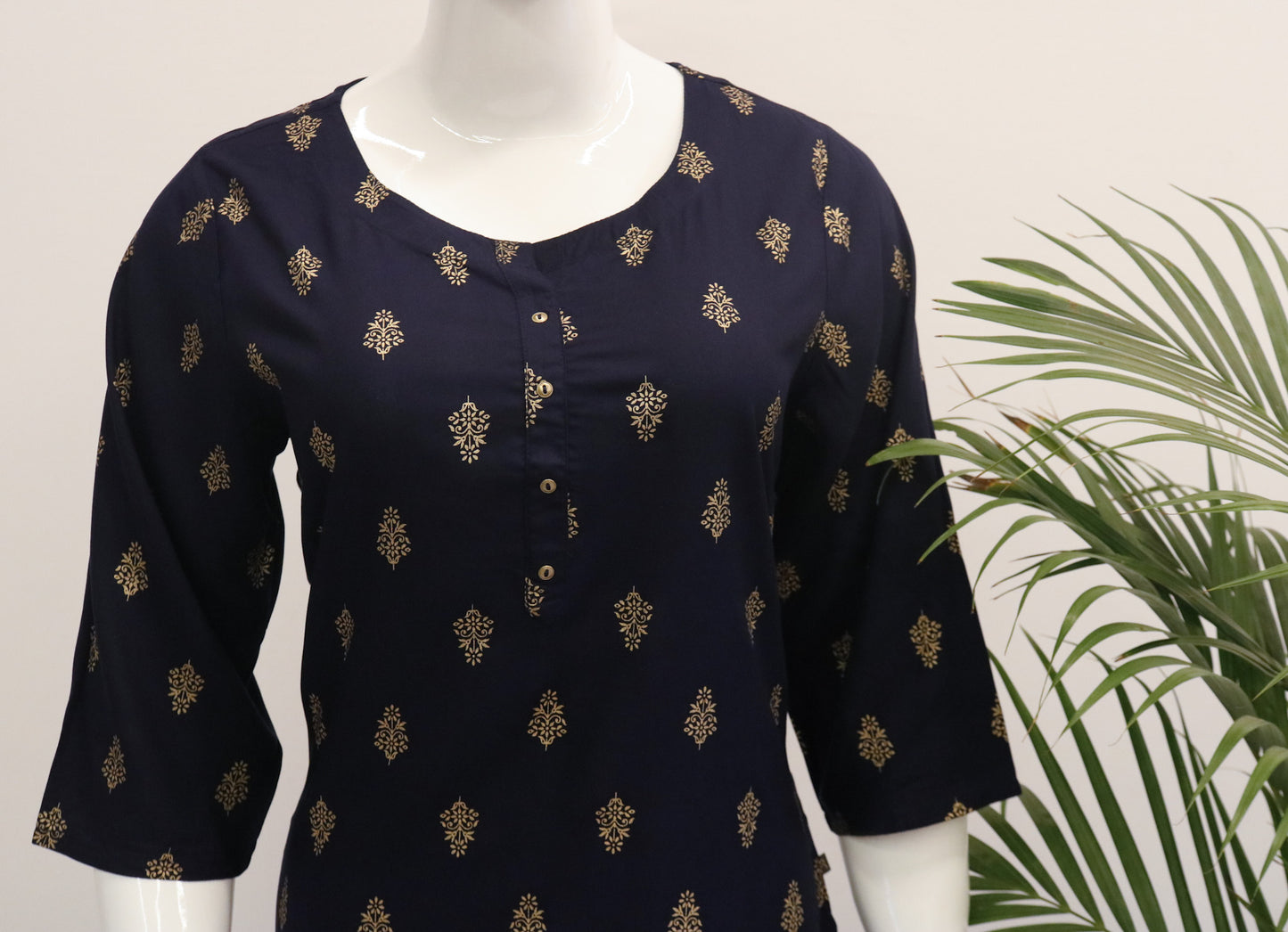 Navy Blue Rayon Kurti