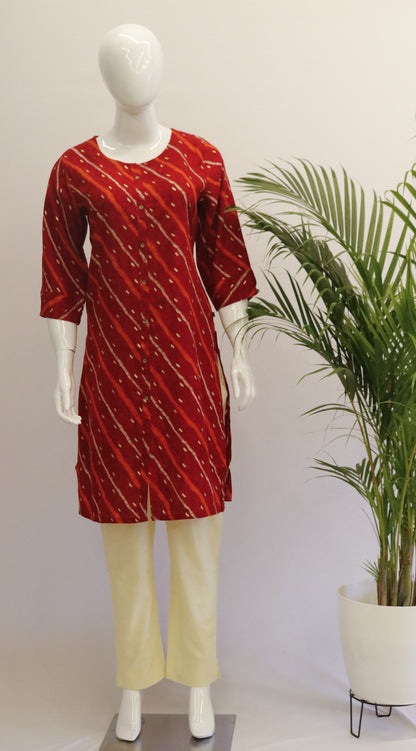 Red Rayon Kurti