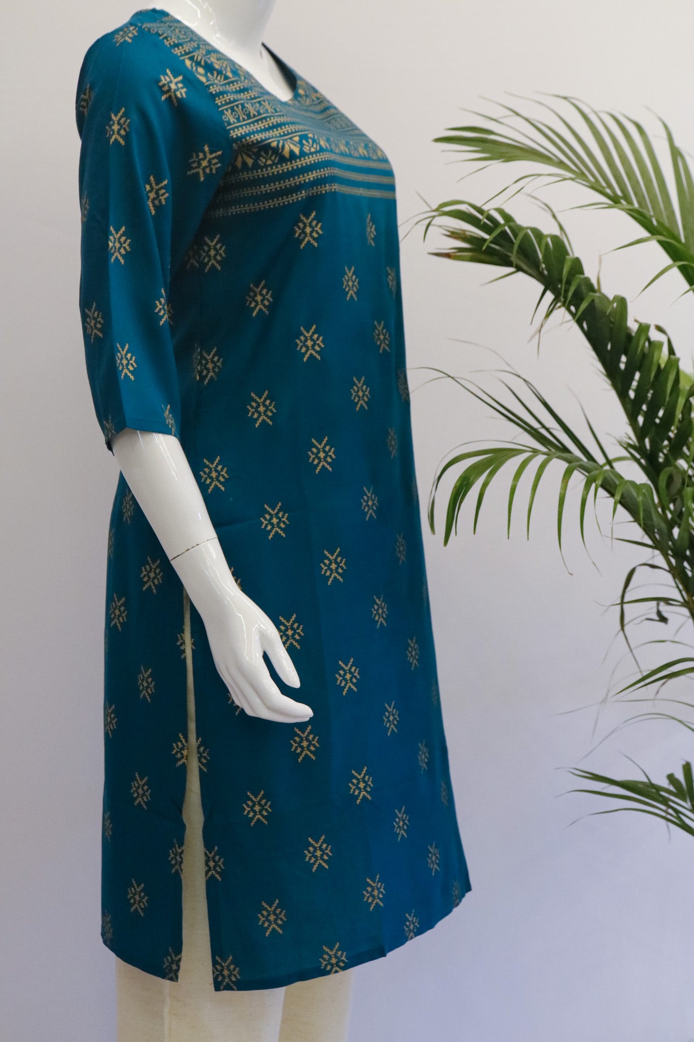 Sea Green Rayon Kurti