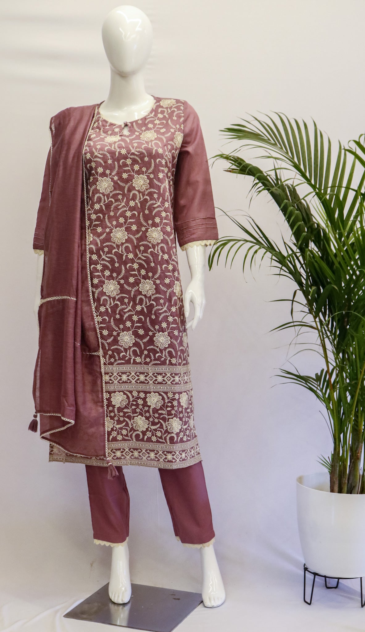 Lucknow Dupatta Set - Lilac