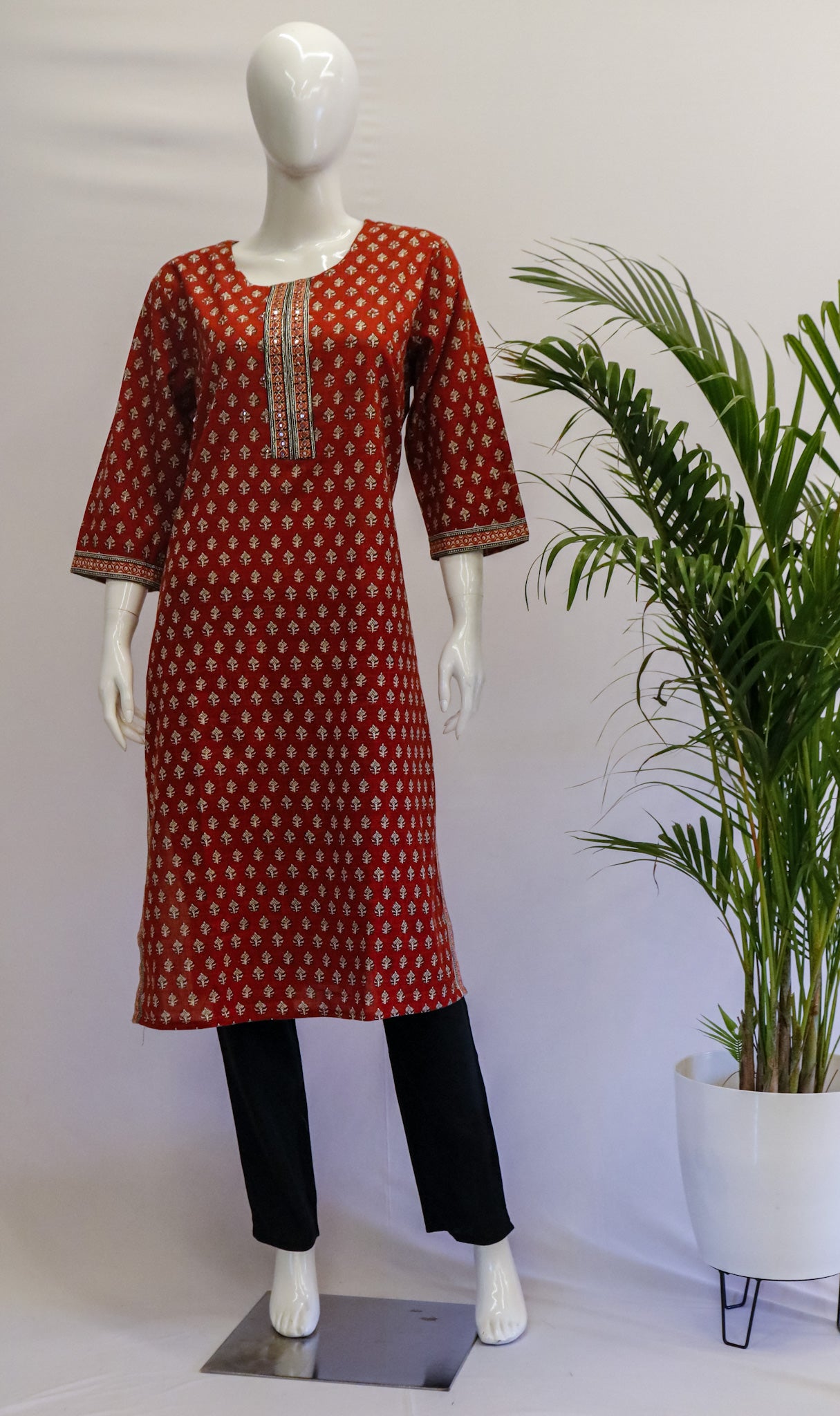 Plus Red cotton kurti