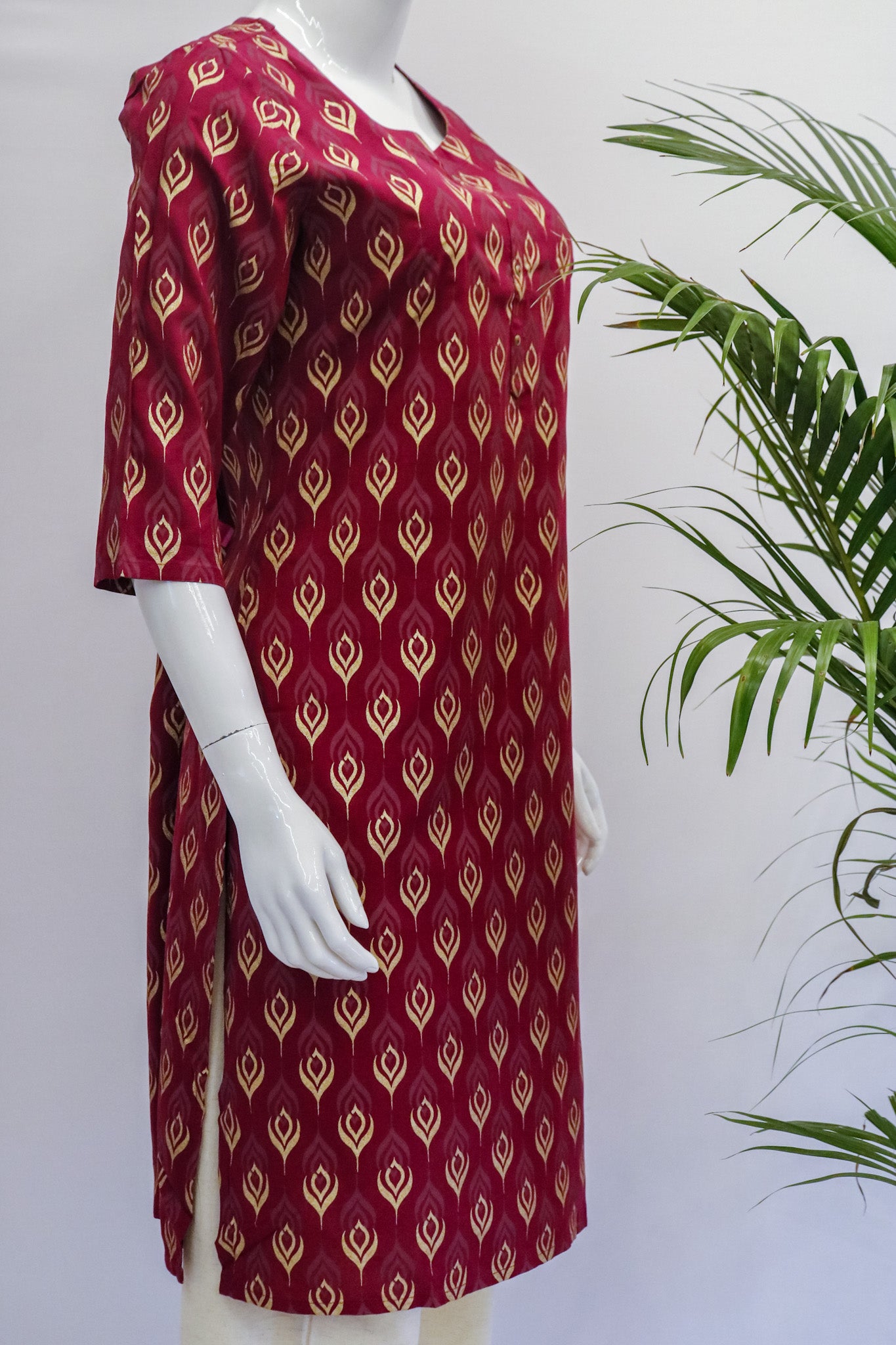 Pink Rayon Kurti