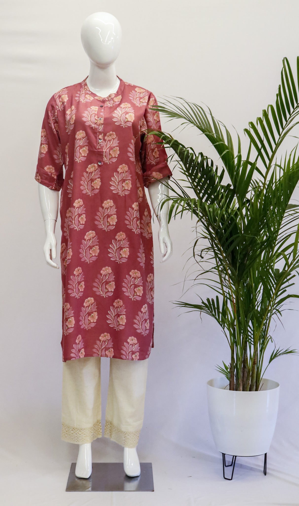 Plus Pink Rayon Kurti