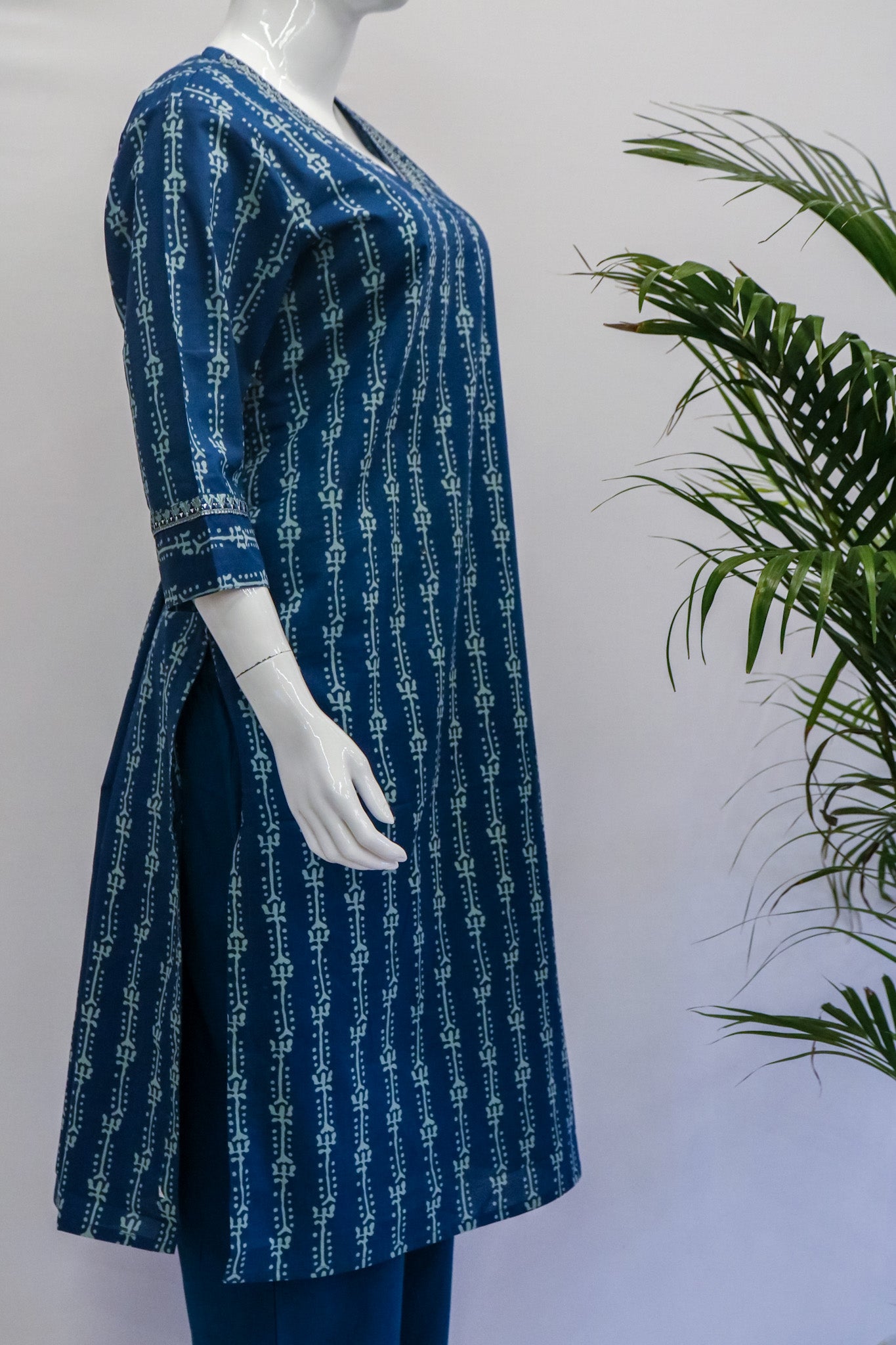 Cotton Blue Printed Kurta