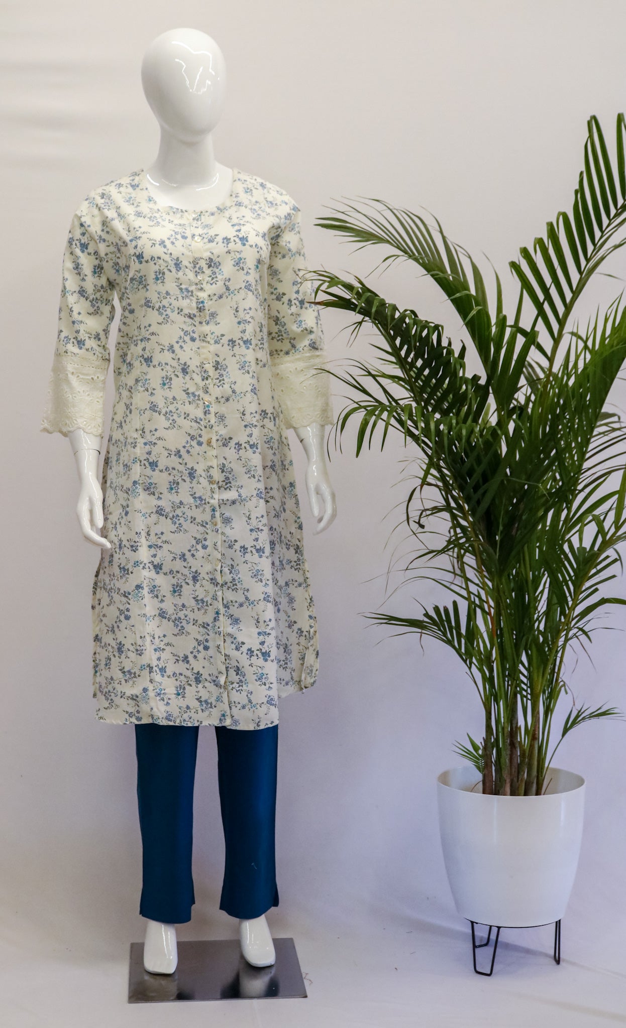 White A-line Kurti