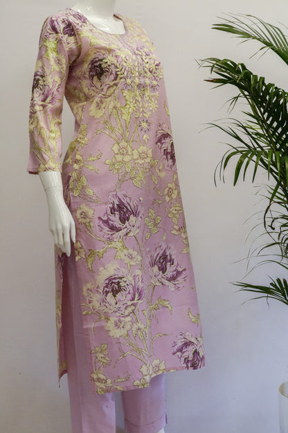Lavendar Mul Kurti