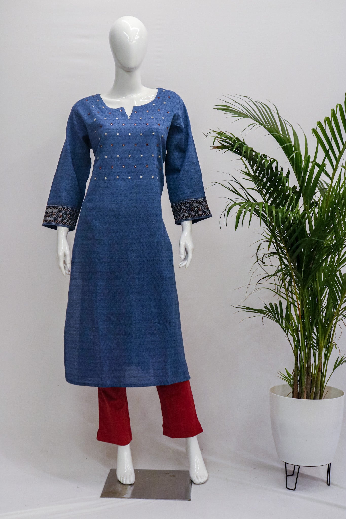 Blue Cotton Kurti