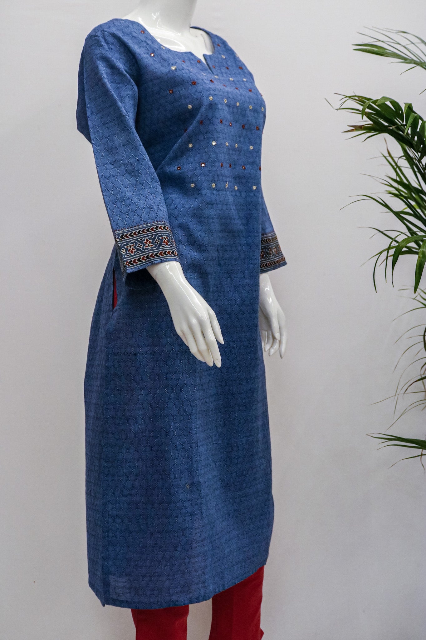 Blue Cotton Kurti