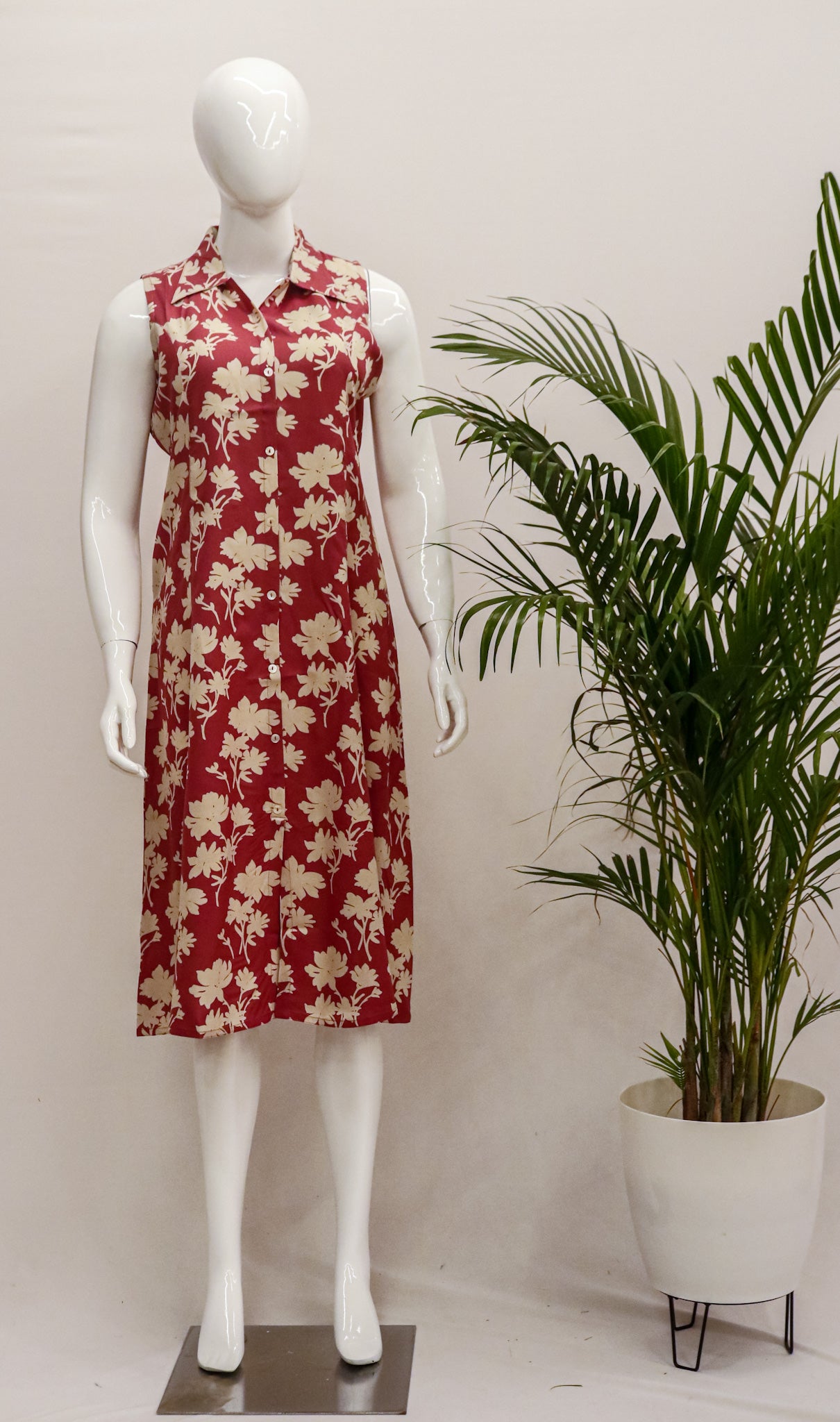 Pink Floral Rayon Dress