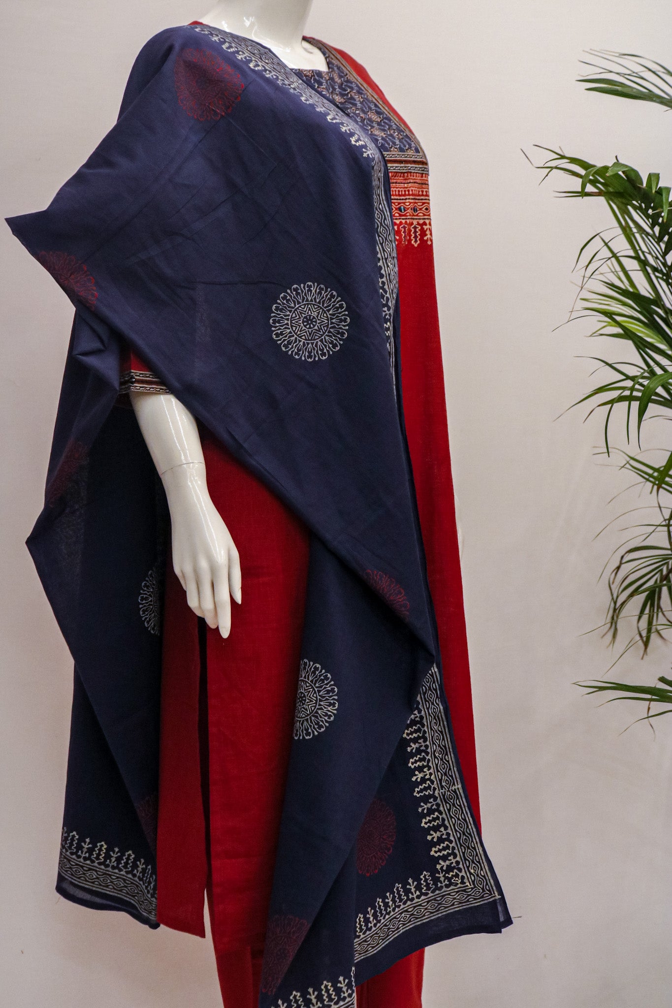 Maroon Dupatta Set