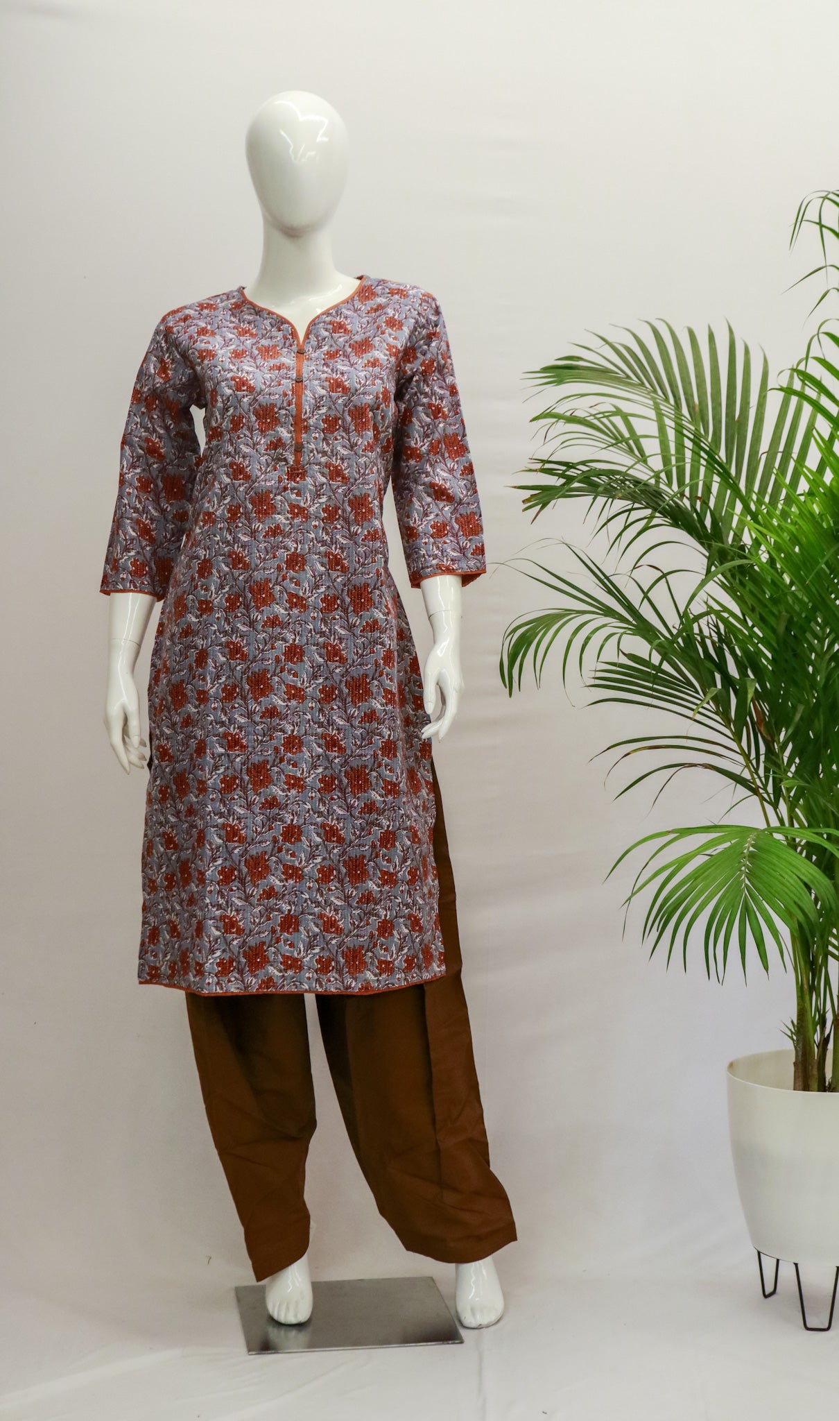 RU Kantha Grey Kurti