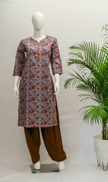 RU Kantha Grey Kurti