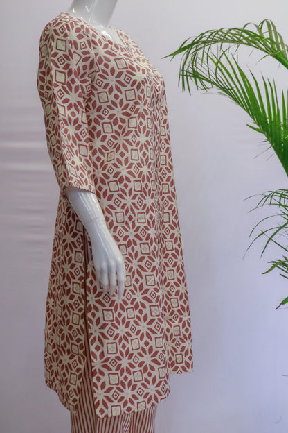 Muslin Pink Top and Pant Set