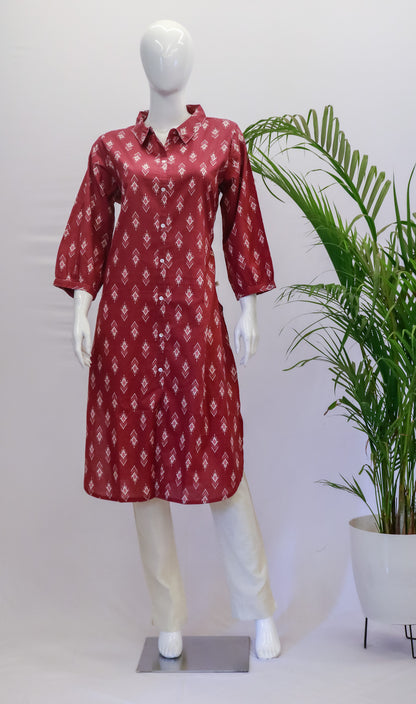 Cotton Collared Top and Pant