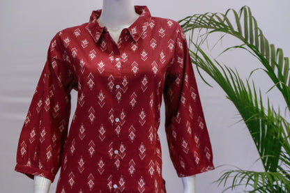 Cotton Collared Top and Pant