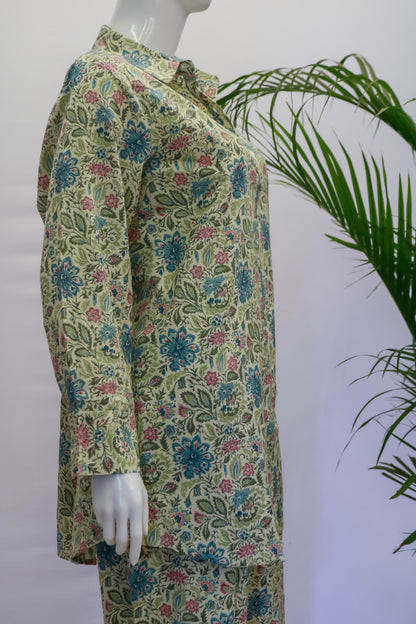 Light Green Shirt Co Ord Set