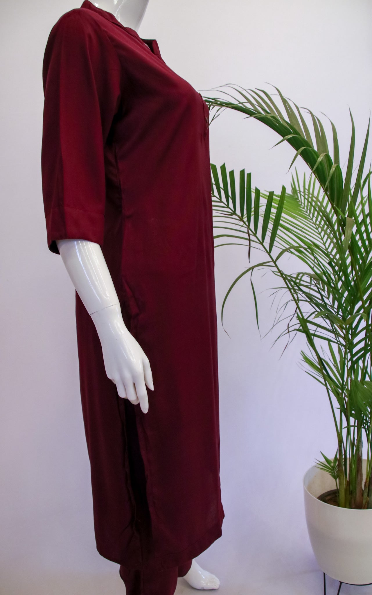 Marron Cotton Top and Pant Set