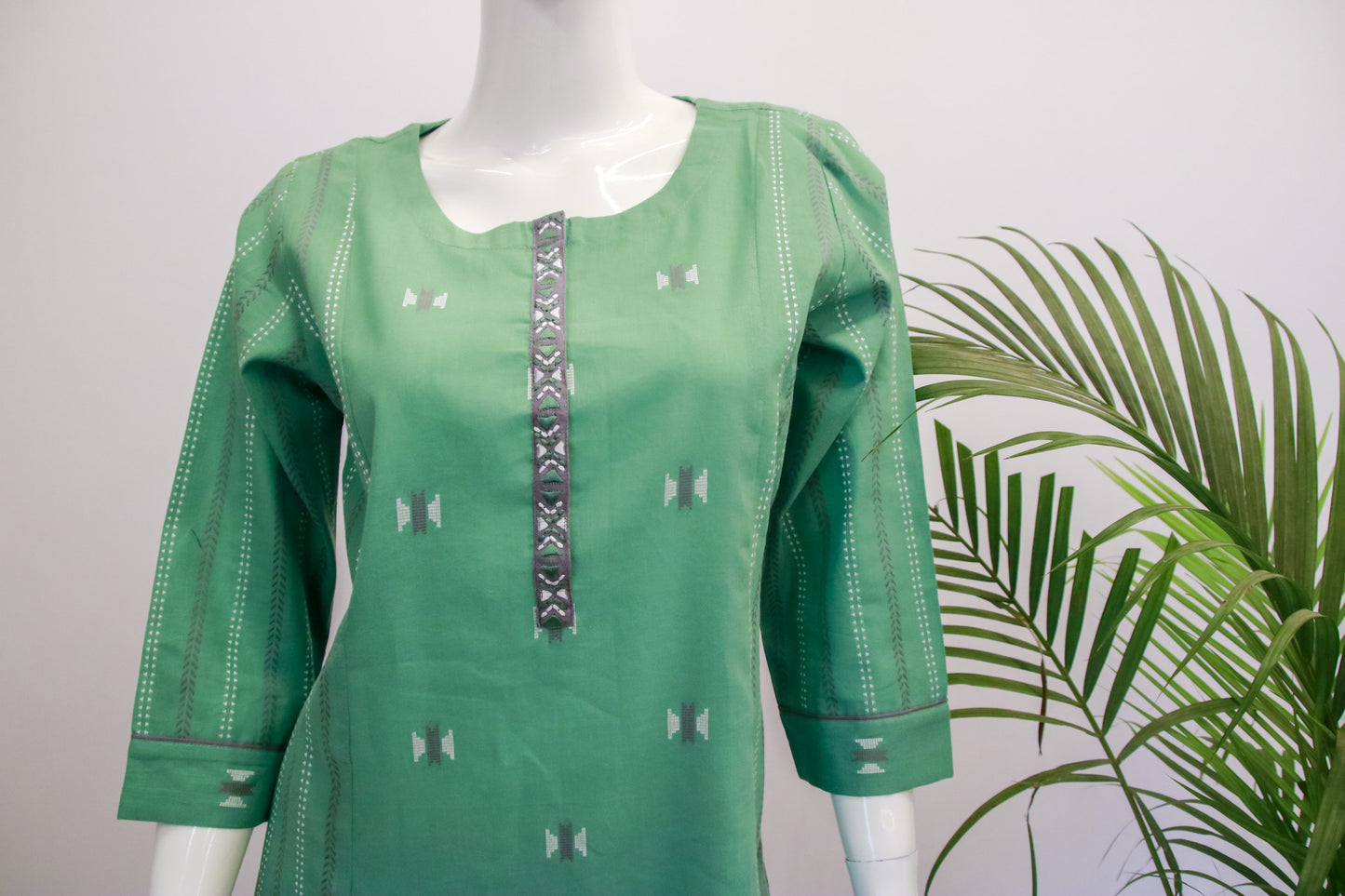 Cotton Green Ikkat Kurti