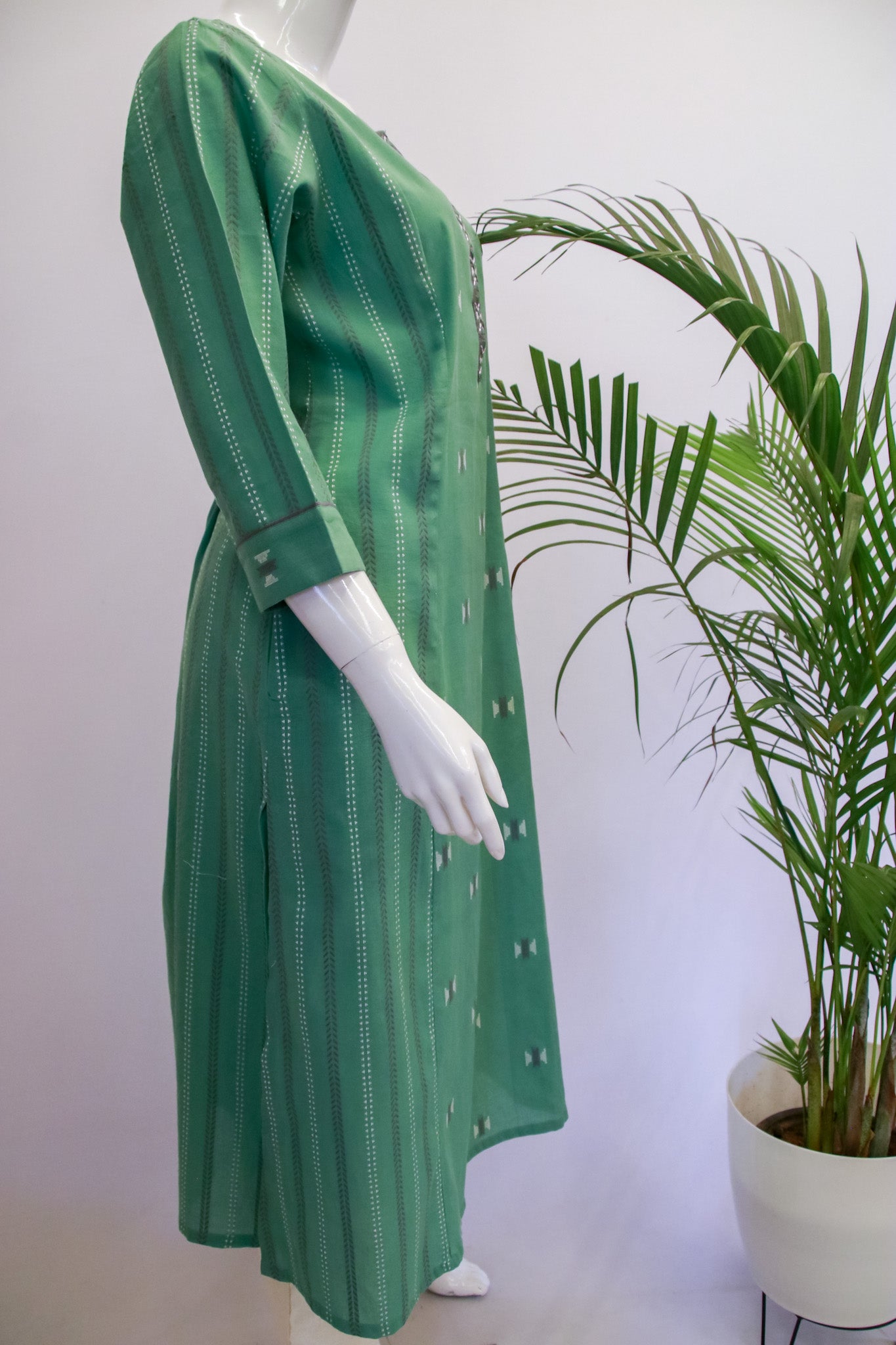 Cotton Green Ikkat Kurti