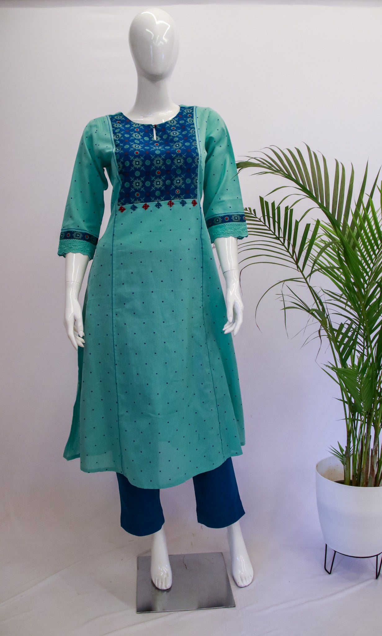 Flex Cotton Green Kurti