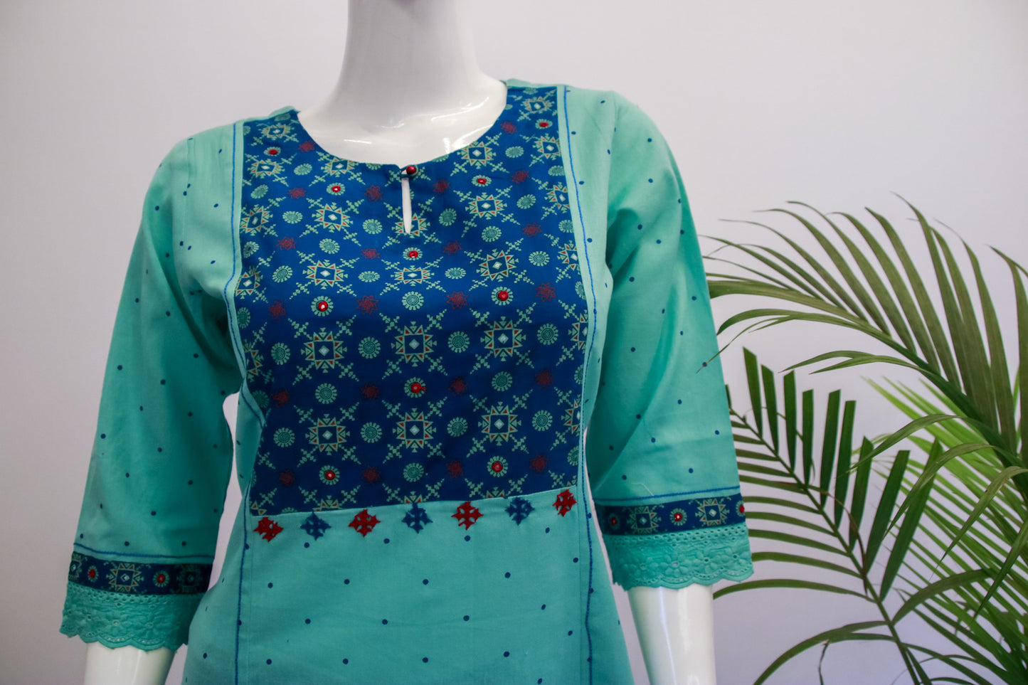 Flex Cotton Green Kurti