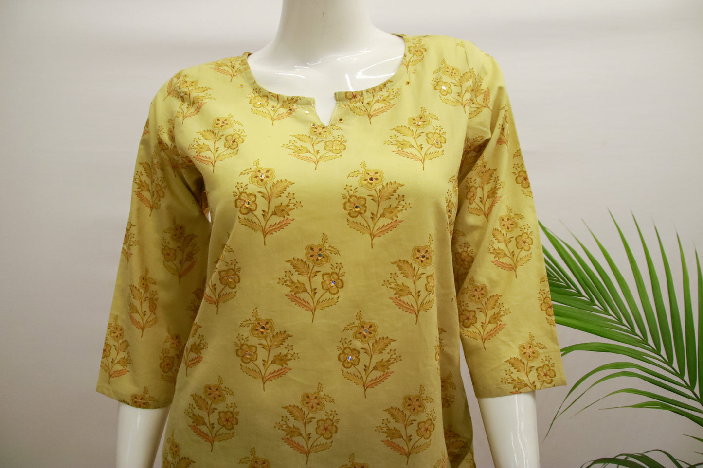 Mustard Cotton Dupatta Set