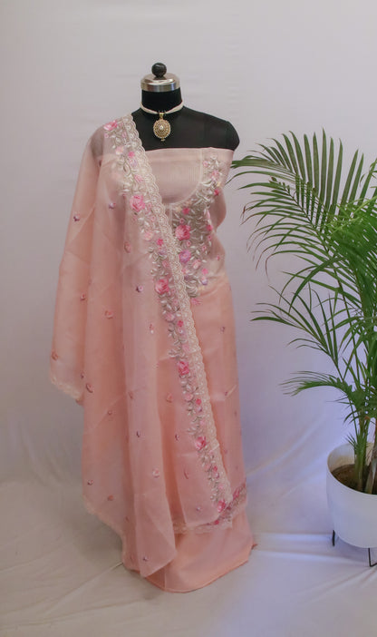 Kota Dress Material - Light Pink