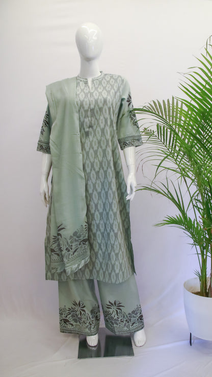 Green Dupatta Set