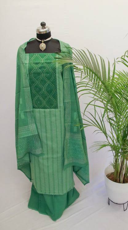 Cotton Dress Material - Green