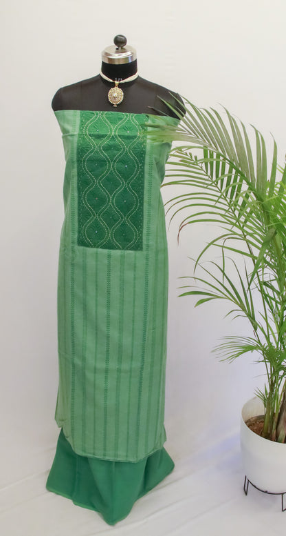 Cotton Dress Material - Green