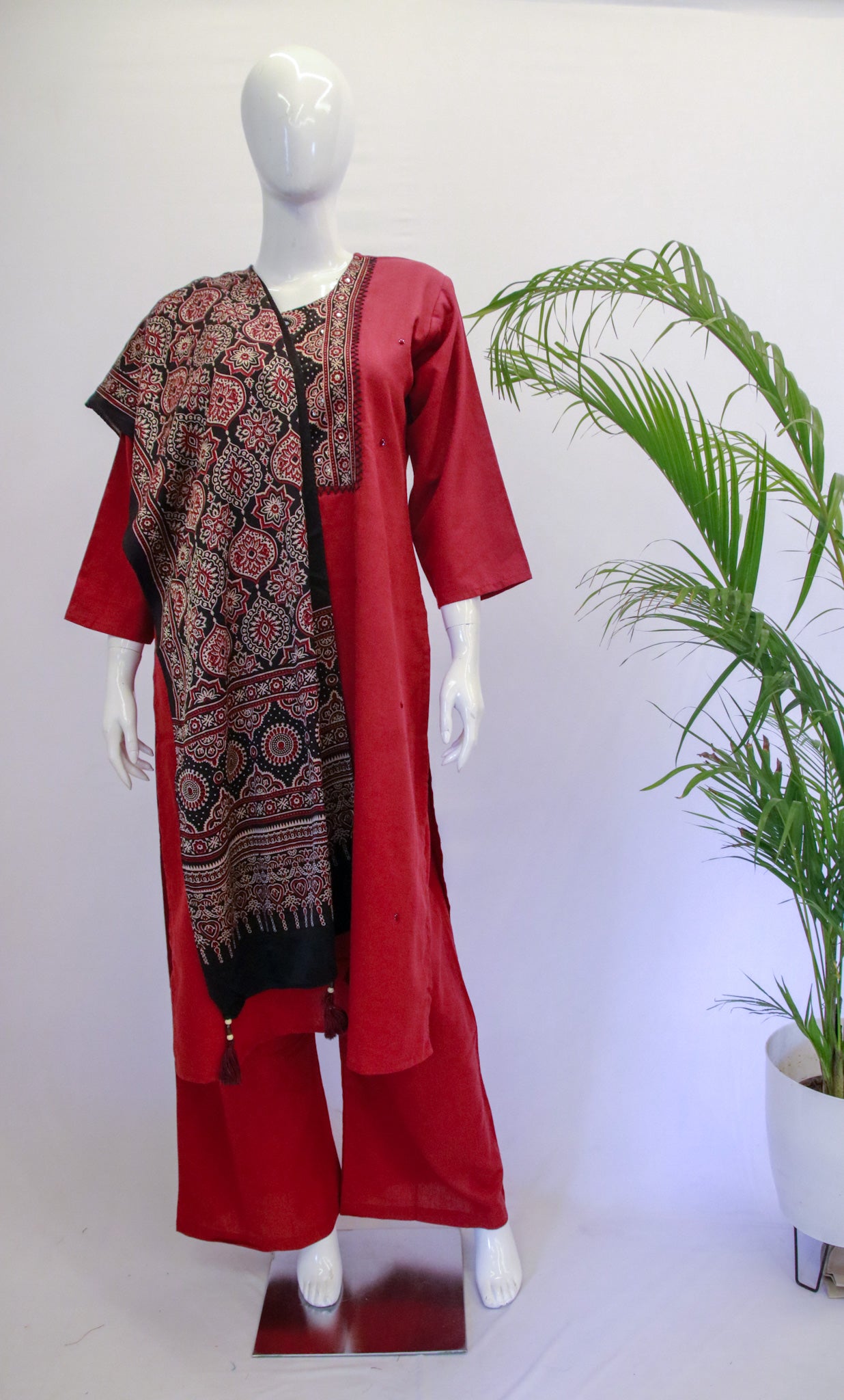 Cotton Mashru Dupatta Set