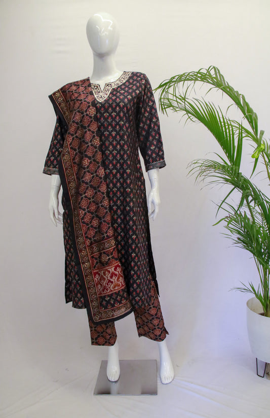 Modal Chanderi Pittan Top and Pant