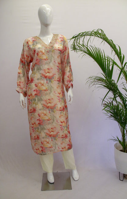 Plus Muslin Digital Kurti