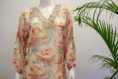 Plus Muslin Digital Kurti